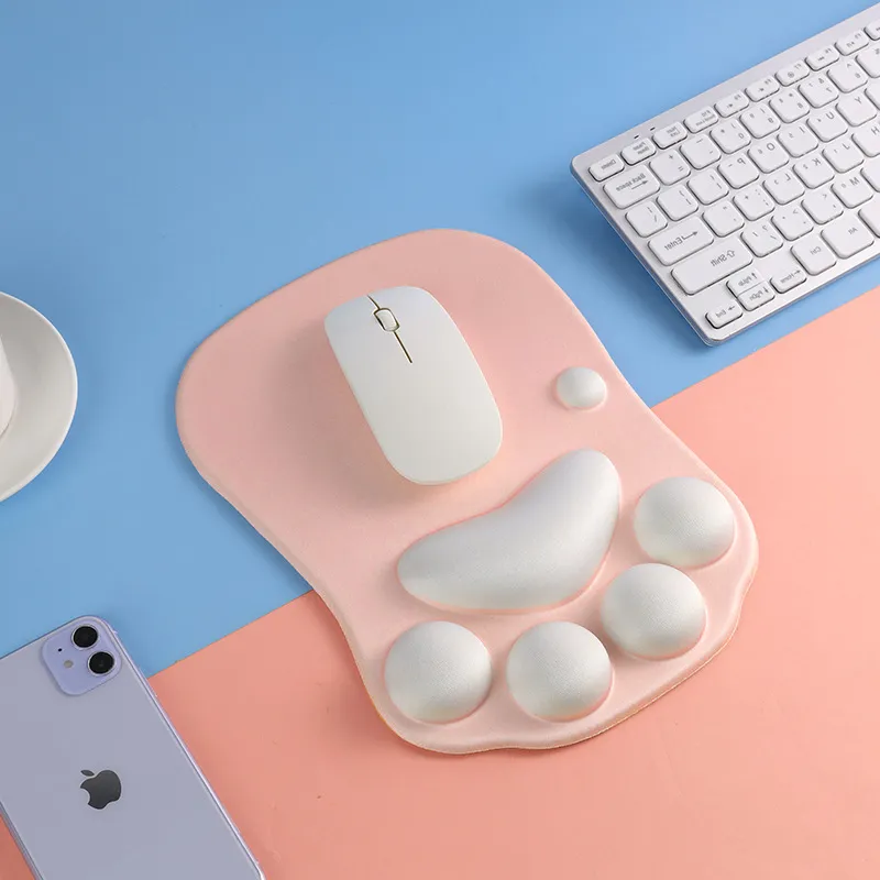 Vibrate Cute Meow Cat Paw Mouse Pad Soft Hand Rest For Boys And Girls Office Desktop Creative-2