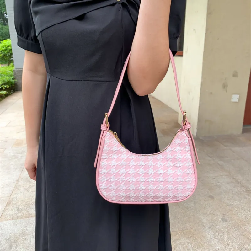 CAEISL&KCIEL Polyurethane Shoulder Bag Regular Women's Girly Pink/Ecru/Black-11