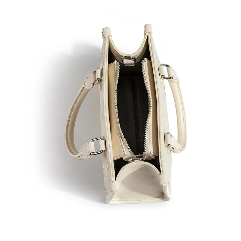 CAEISL&KCIEL Synthetic Leather Tote Handbag Women's White With Embroidery-4