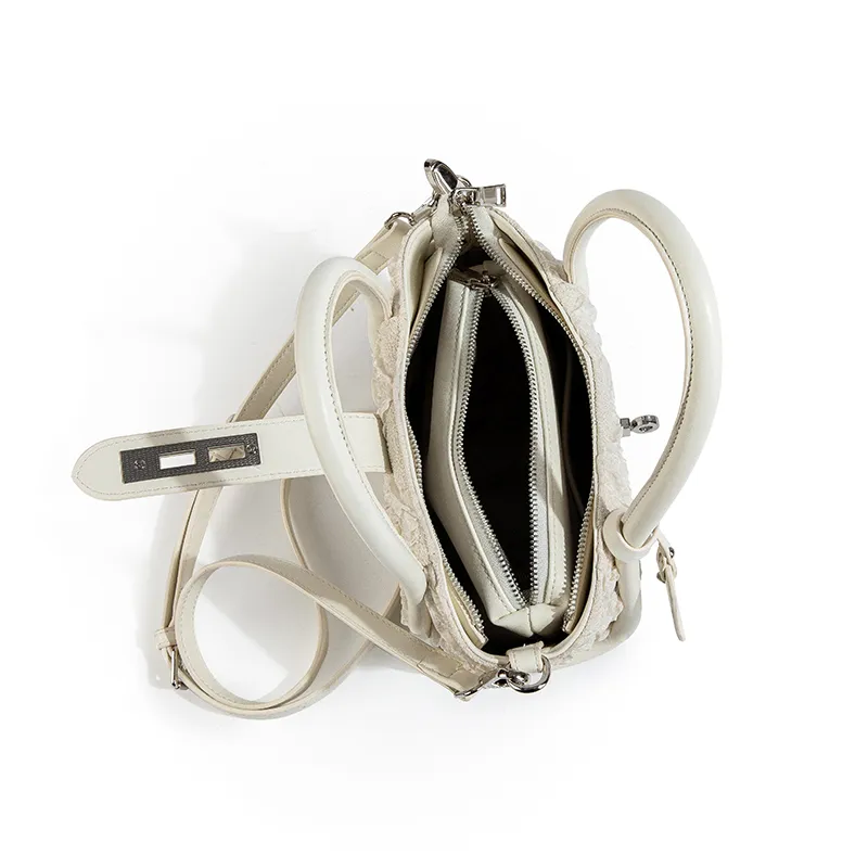 CAEISL&KCIEL PU Handbag Regular Women's White Diamond Pattern-3