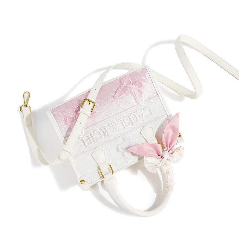 CAEISL&KCIEL Polyurethane Shoulder Bag, Handbag Women's Gradient Pink-3