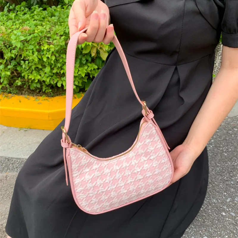 CAEISL&KCIEL Polyurethane Shoulder Bag Regular Women's Girly Pink/Ecru/Black-7