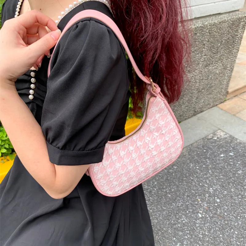 CAEISL&KCIEL Polyurethane Shoulder Bag Regular Women's Girly Pink/Ecru/Black-9