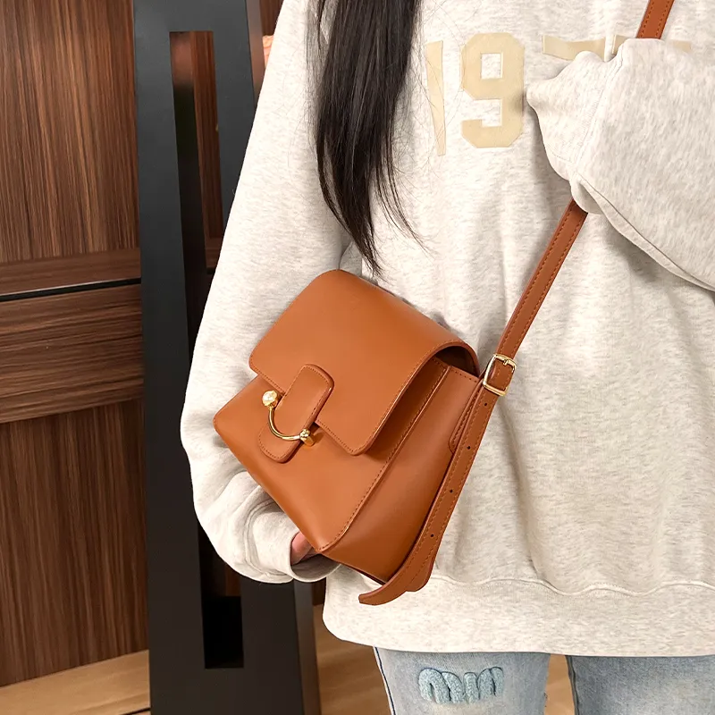 TOMATO&POTATO Cow Leather Crossbody Bags Shoulder Bags Women's Brown-3