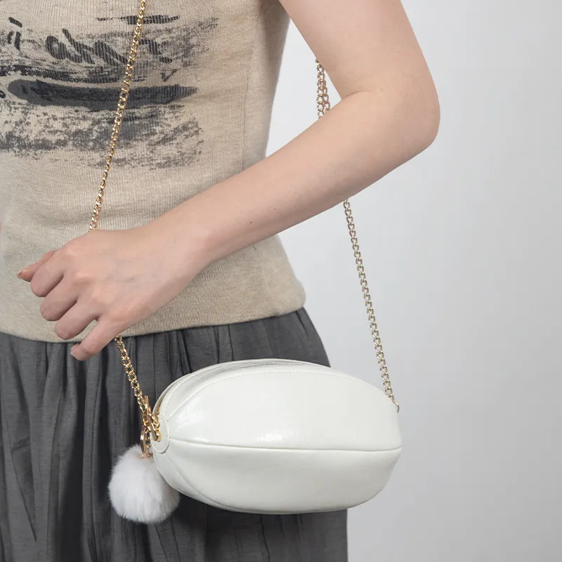 TOMATO&POTATO Cow Leather Crossbody Bag Regular Women's Silver/Black/Ecru/Pink-15