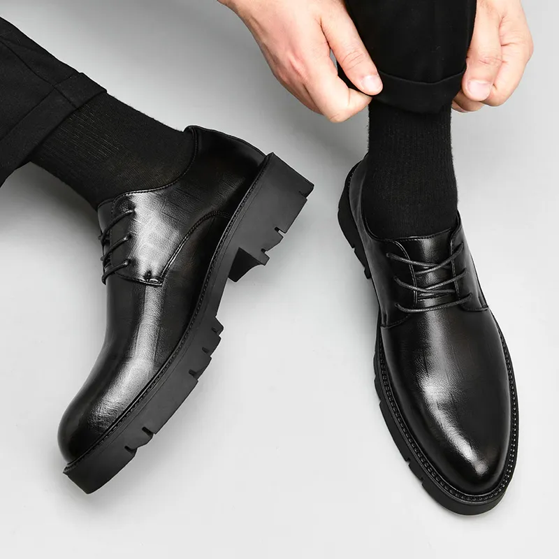 G5 Dress Shoes Men Low Top Black/Brown-3