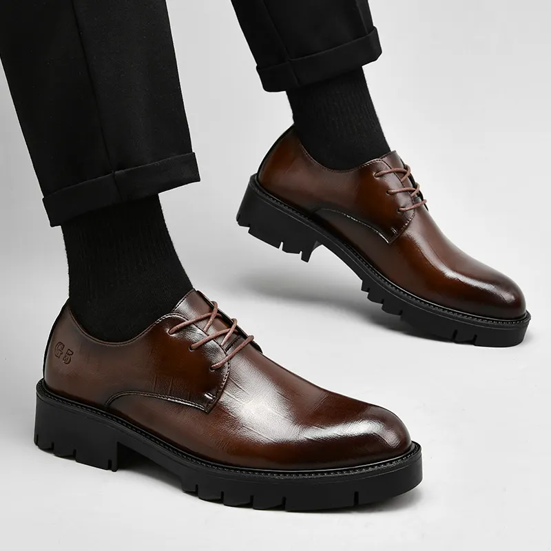 G5 Dress Shoes Men Low Top Black/Brown-7