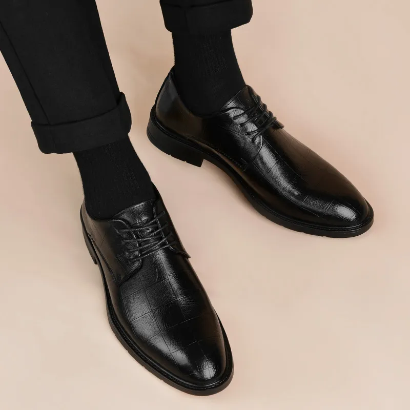 G5 Dress Shoes Men Low Top Black-4