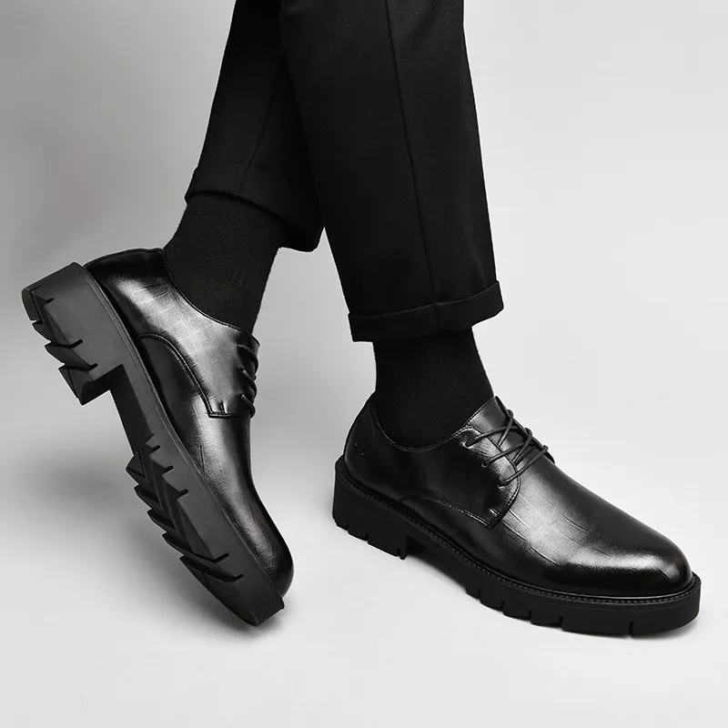 G5 Dress Shoes Men Low Top Black/Brown-2