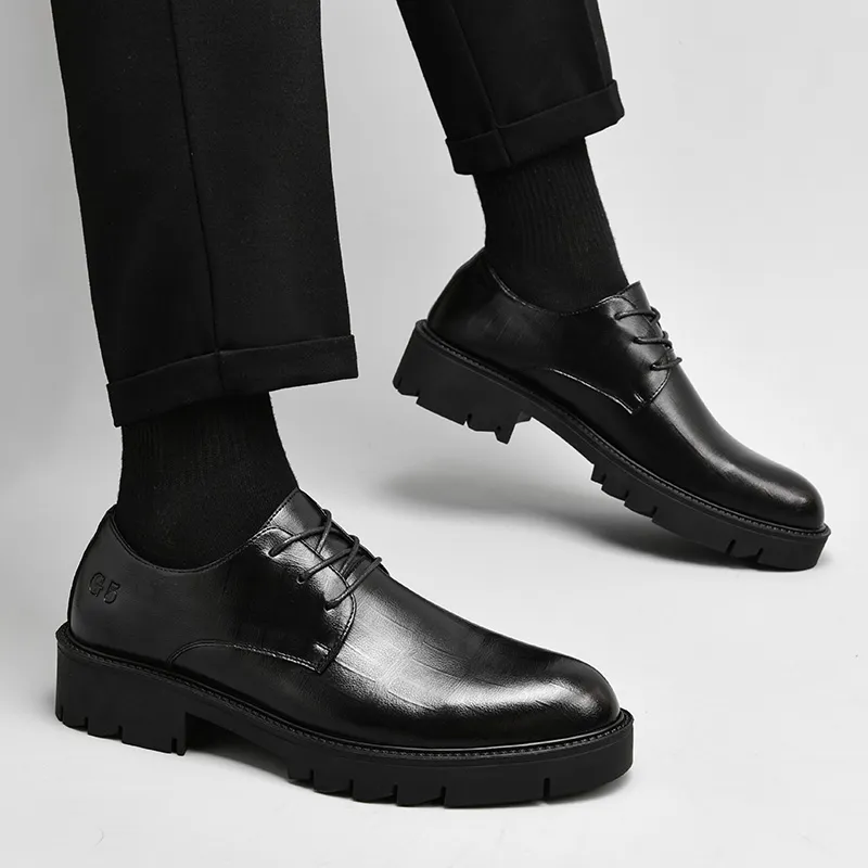 G5 Dress Shoes Men Low Top Black/Brown-4