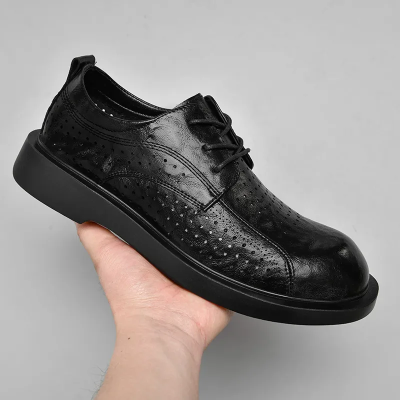G5 Dress Shoes Men Low Top Black-4