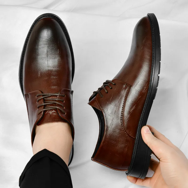 G5 Dress Shoes Men Low Top Black/Brown-3