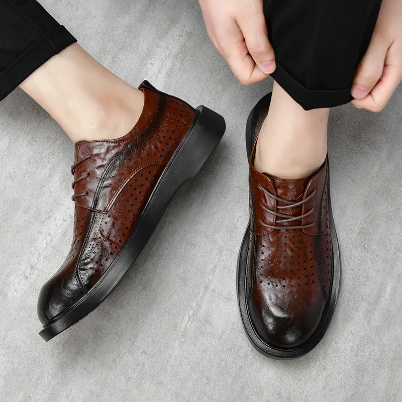 G5 Dress Shoes Men Low Top Black-6