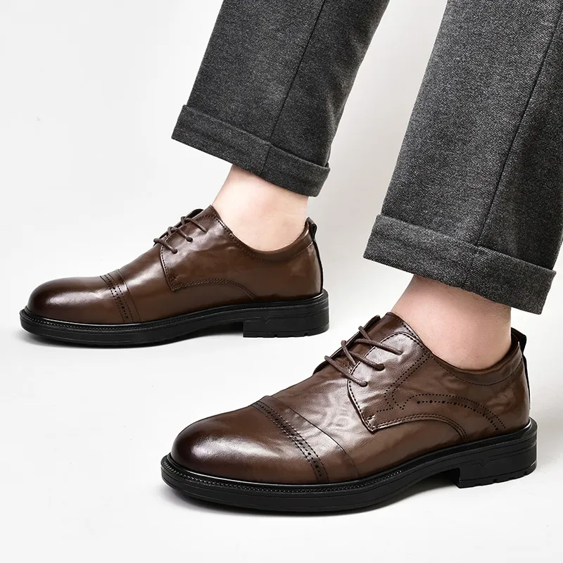 G5 Dress Shoes Men Low Top Black, Brown-6