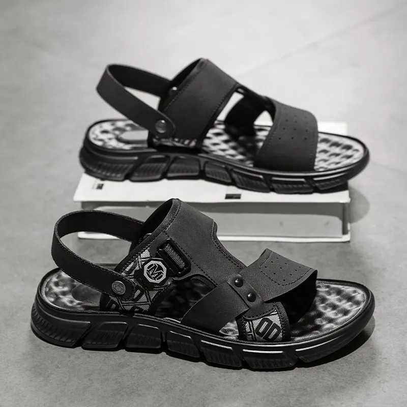 Abango Beach Sandals Men Black-1