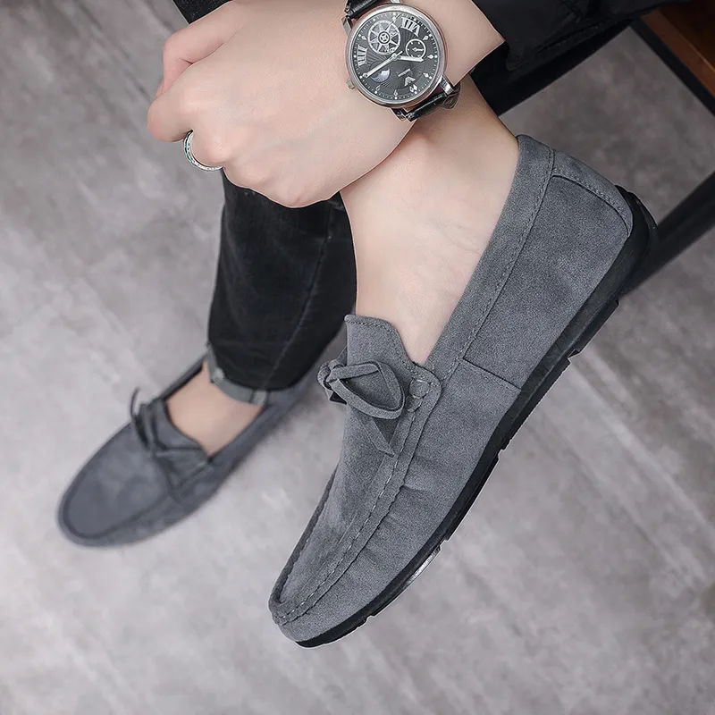 Abango Gommino Loafers Men Black/Gray/Brown-1