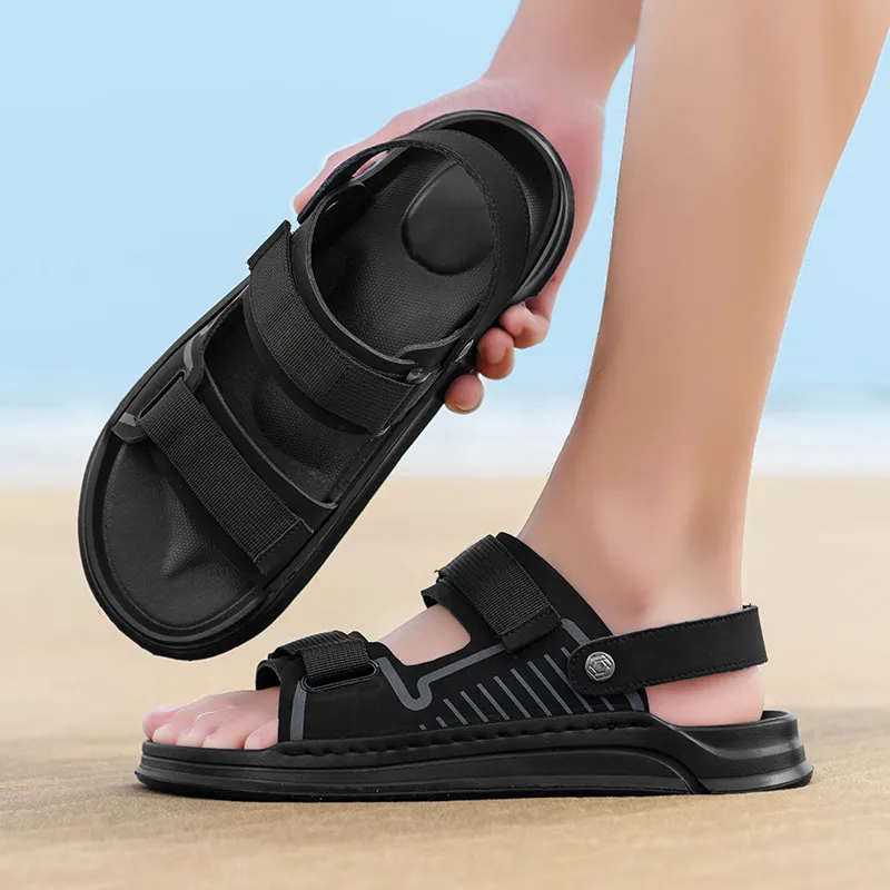 Abango Beach Sandals Men Black-2