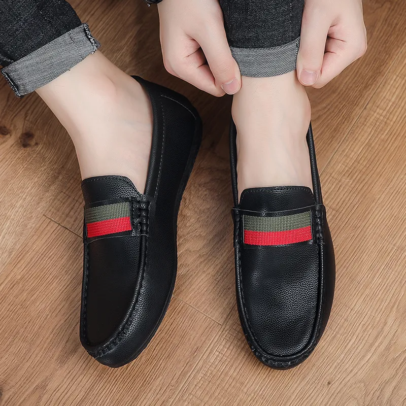 Abango Gommino Loafers Men Black/White-7