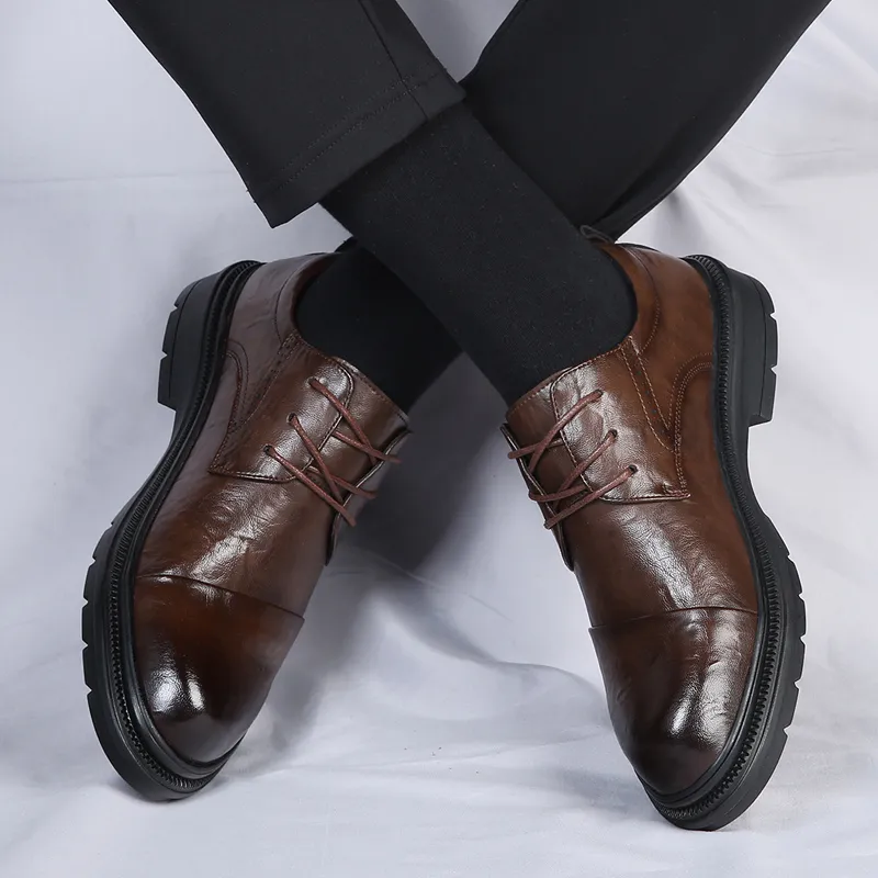 Abango Dress Shoes Men Low Top Black-9