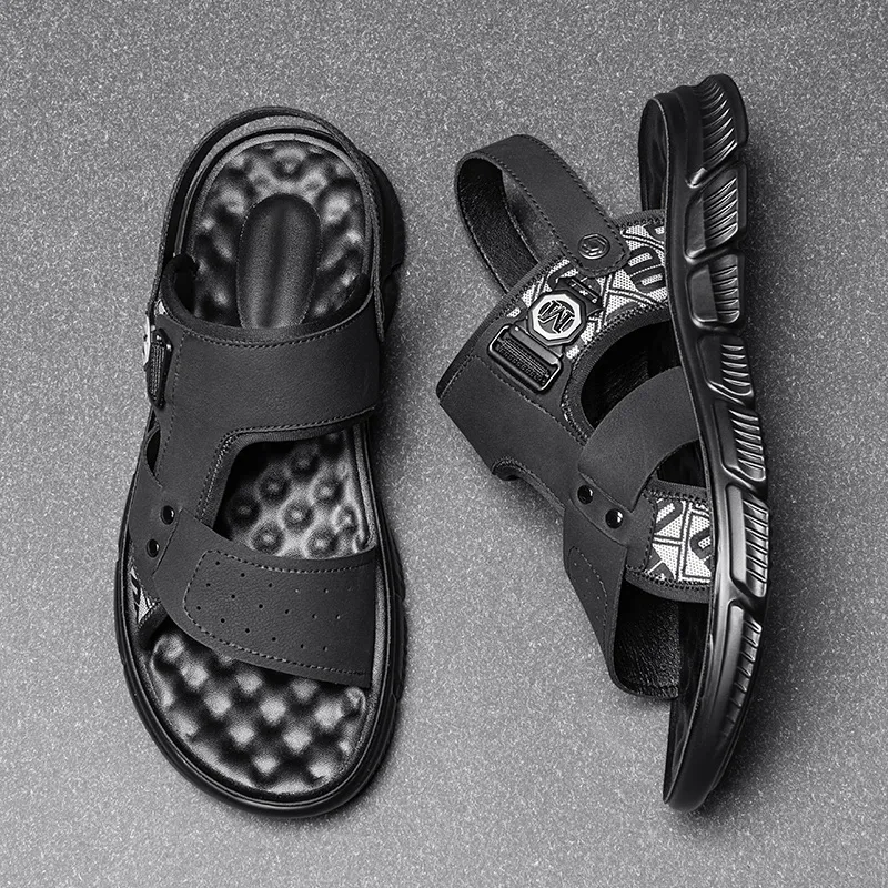 Abango Beach Sandals Men Black-3