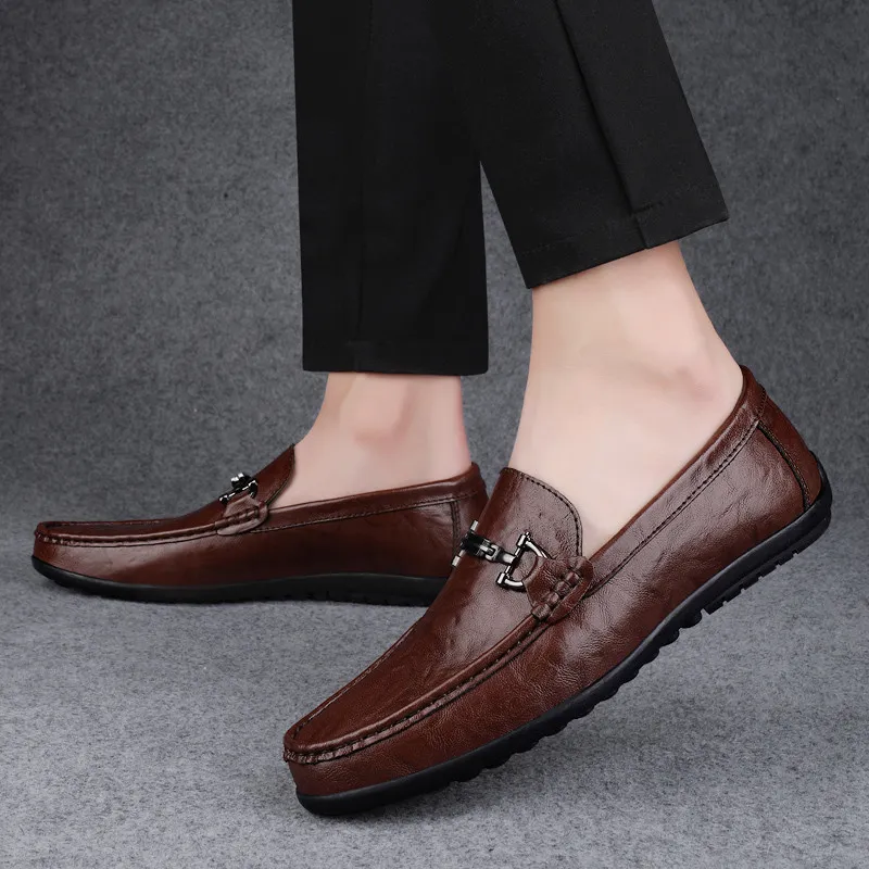 Abango Gommino Loafers Unisex White/Black/Brown-14