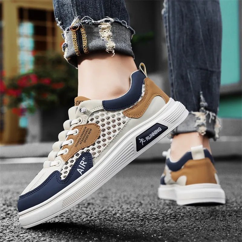 Abango Casual Shoes Men Low Top Gray/Beige/White-14