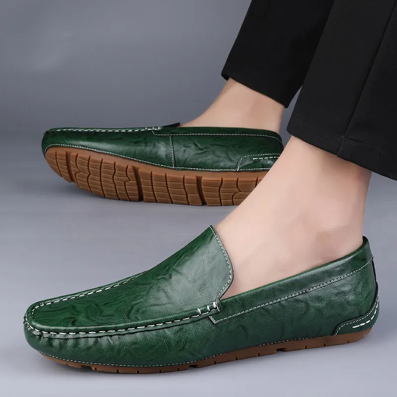 Abango Gommino Loafers Unisex Green/Gray/Black-3