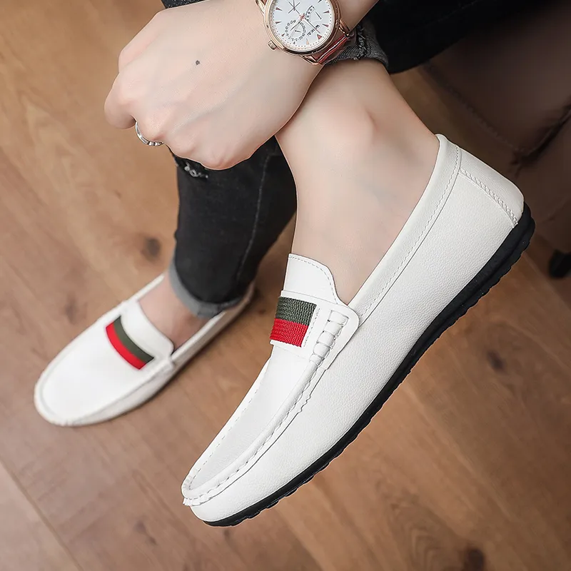 Abango Gommino Loafers Men Black/White-1