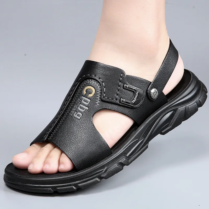 Abango Beach Sandals Men Black-4