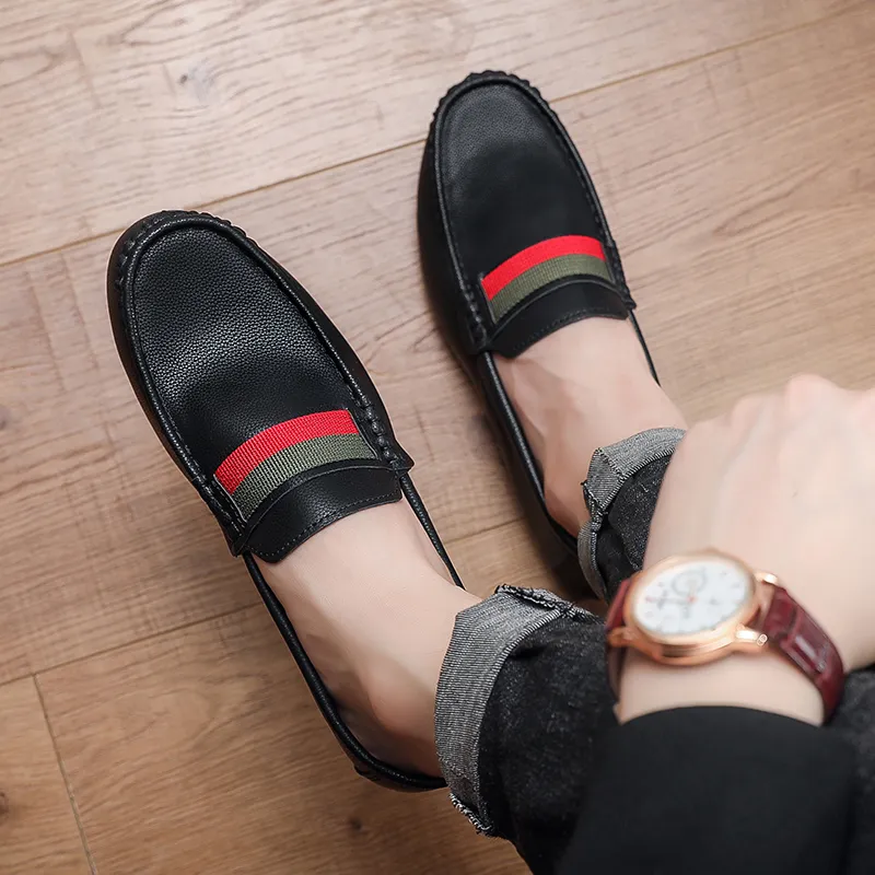Abango Gommino Loafers Men Black/White-9