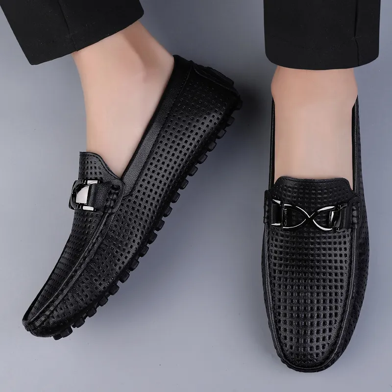 Abango Gommino Loafers Unisex White/Black/Yellow-11
