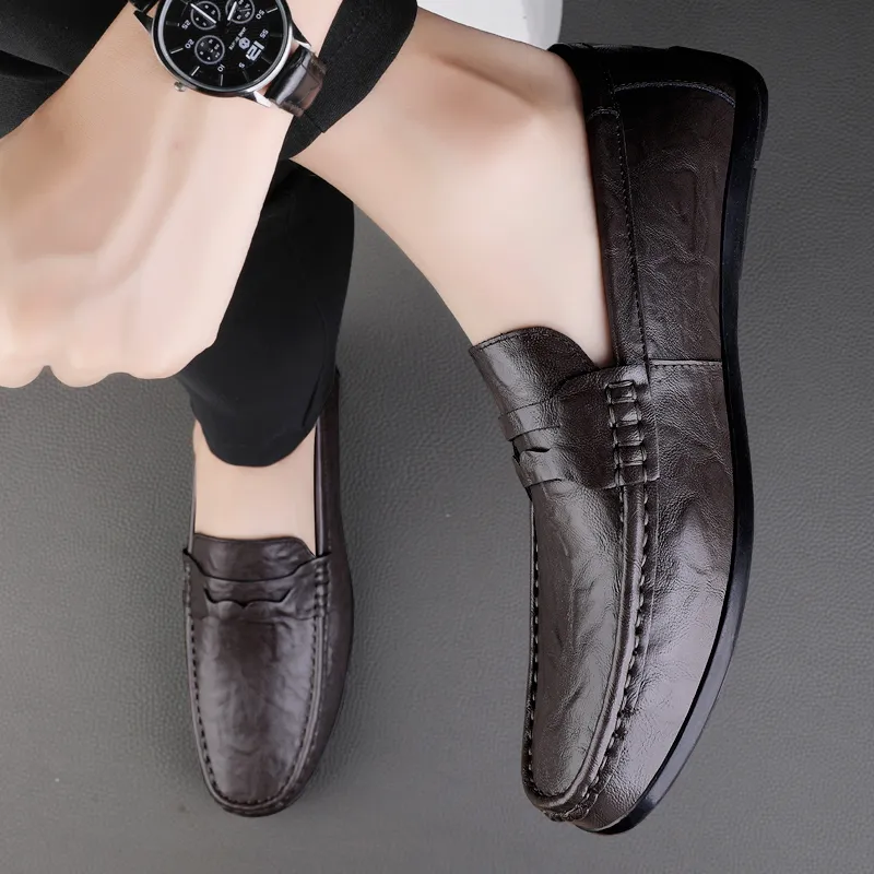 Abango Gommino Loafers Men Black/Brown-5