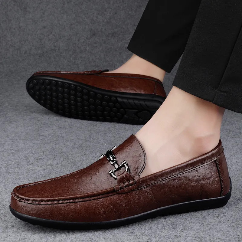 Abango Gommino Loafers Unisex White/Black/Brown-13