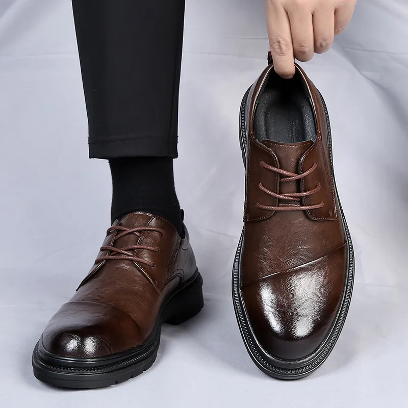 Abango Dress Shoes Men Low Top Black-7