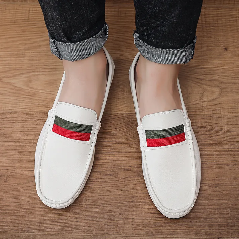 Abango Gommino Loafers Men Black/White-2