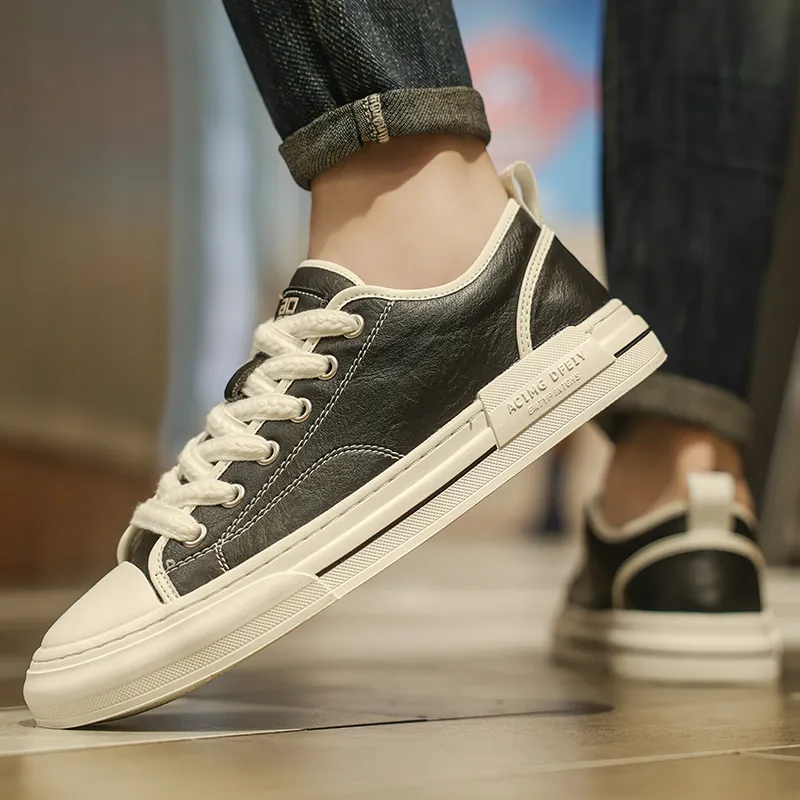 Abango Casual Shoes Men Low Top White/Black-9