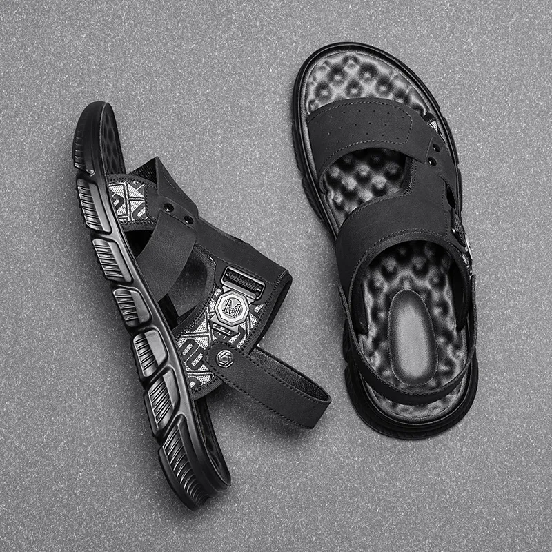 Abango Beach Sandals Men Black-2