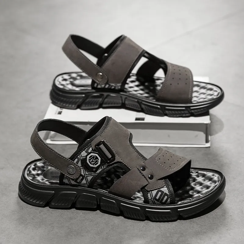 Abango Beach Sandals Men Black-5