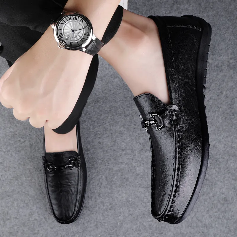 Abango Gommino Loafers Unisex White/Black/Brown-11