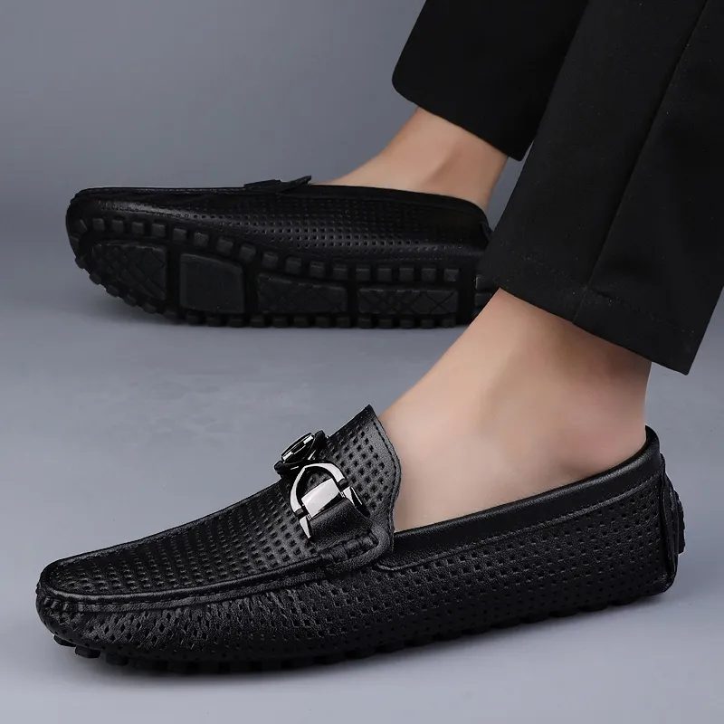 Abango Gommino Loafers Unisex White/Black/Yellow-9