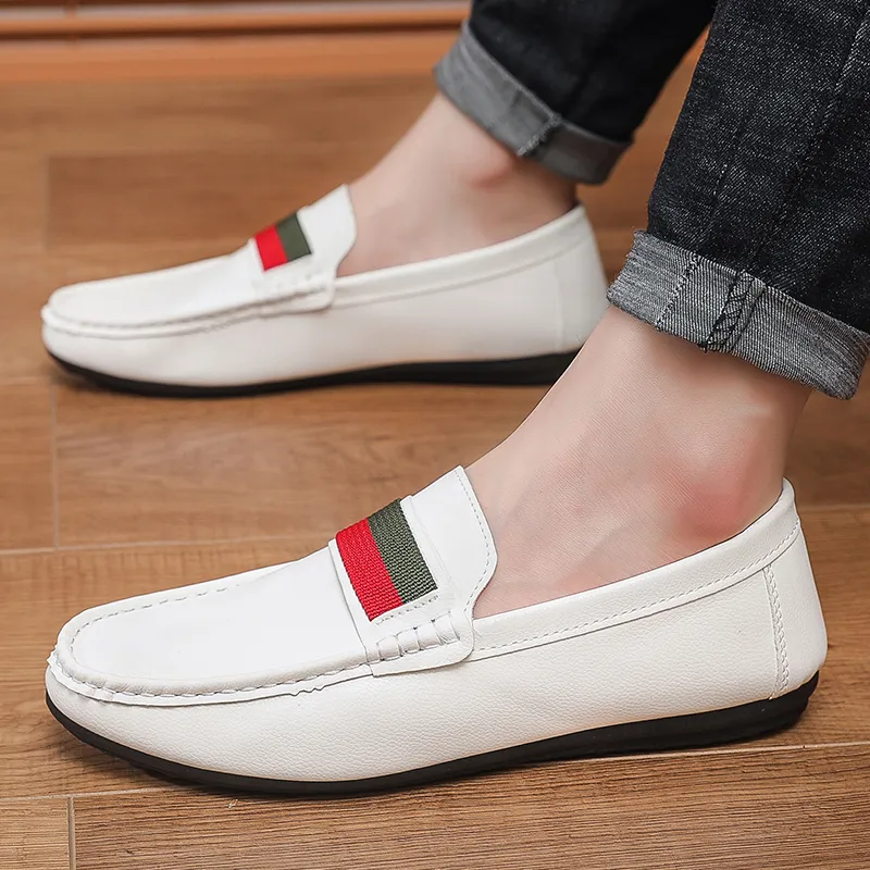 Abango Gommino Loafers Men Black/White-3