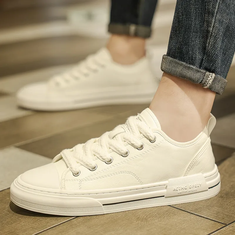 Abango Casual Shoes Men Low Top White/Black-4