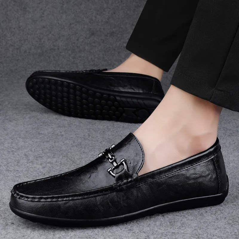 Abango Gommino Loafers Unisex White/Black/Brown-8