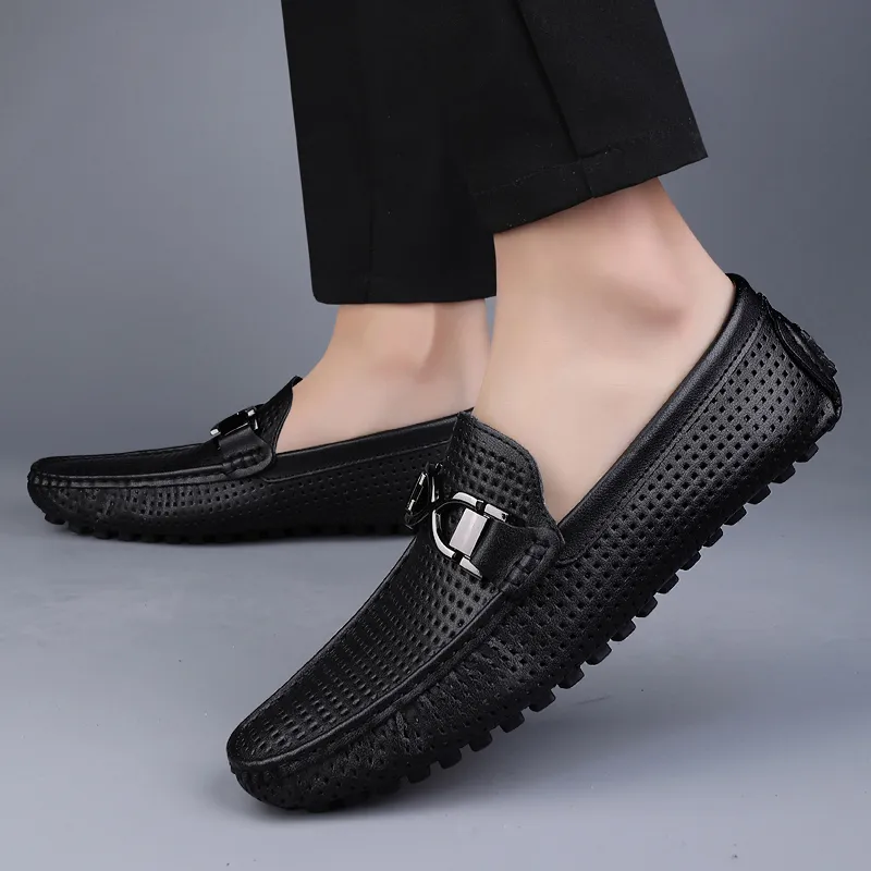 Abango Gommino Loafers Unisex White/Black/Yellow-10