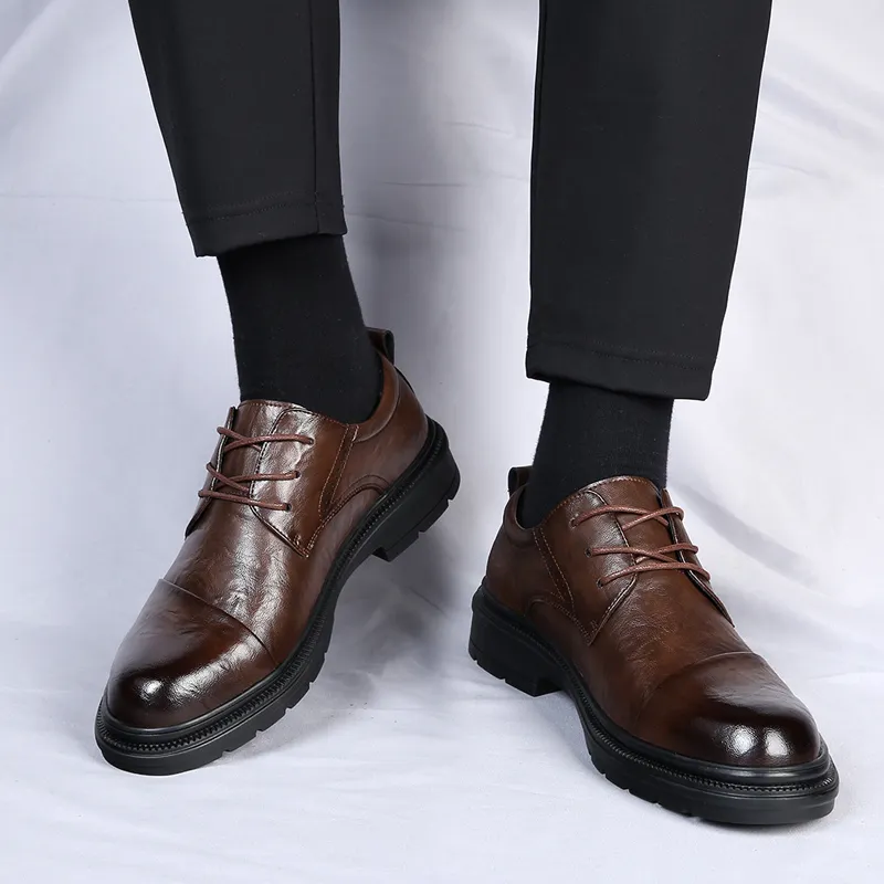 Abango Dress Shoes Men Low Top Black-8