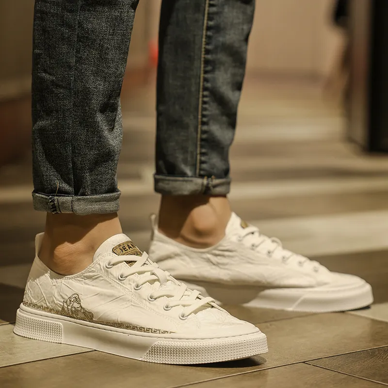 Abango Casual Shoes Men Low Top White/Black-4