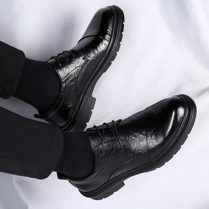 Abango Dress Shoes Men Low Top Black-5