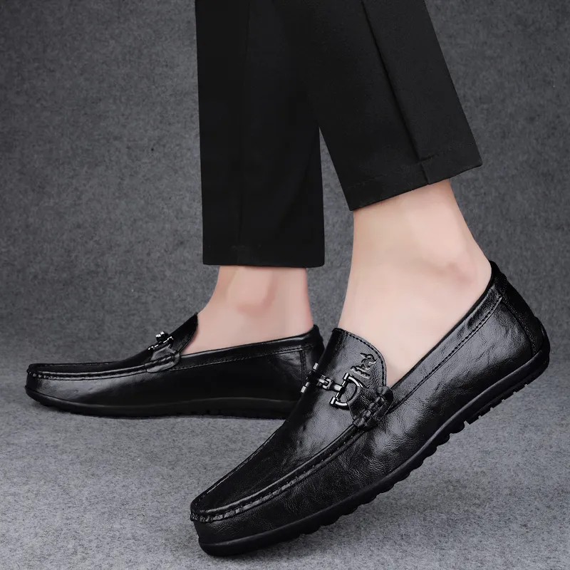 Abango Gommino Loafers Unisex White/Black/Brown-9