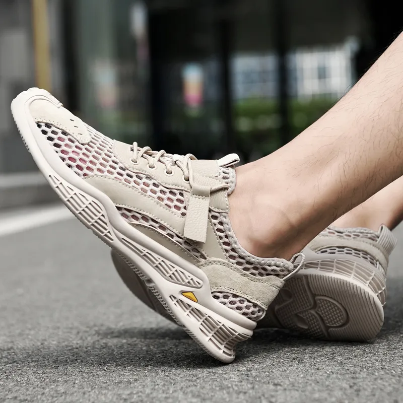 Abango Casual Shoes Men Low Top Beige/Blue-9