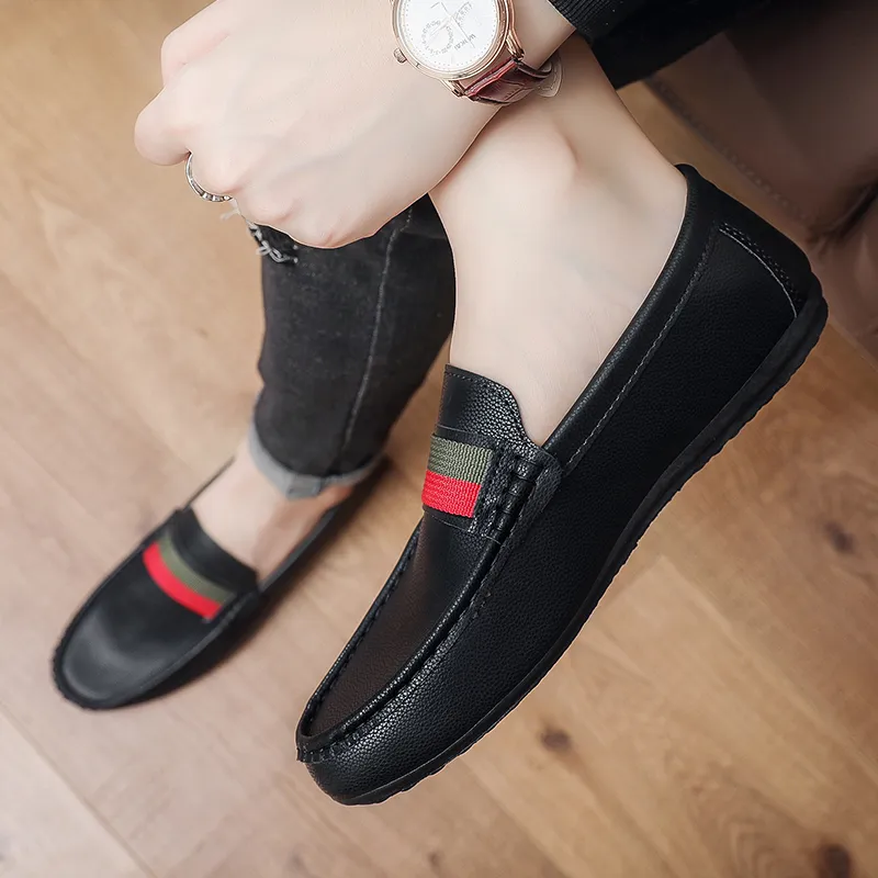 Abango Gommino Loafers Men Black/White-6